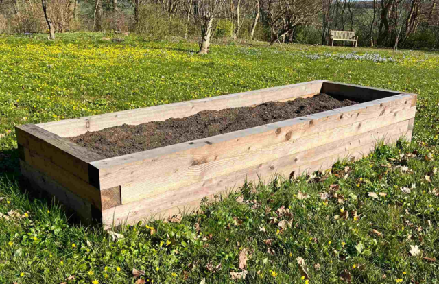 Højbed i lærketræ 1x2 meter - 60 cm højt