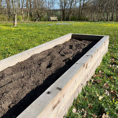 Højbed i lærketræ 1x2 meter - 60 cm højt
