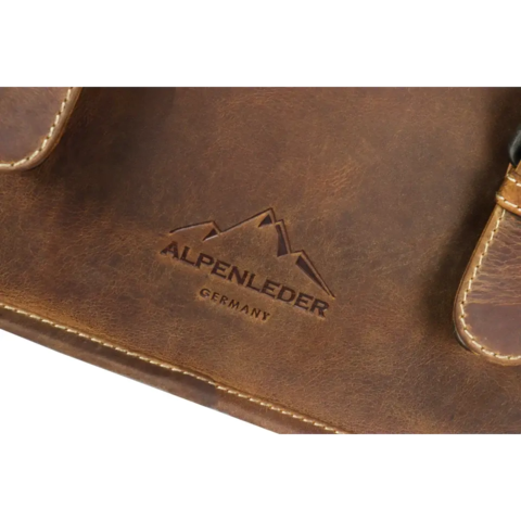 Alpenleder Messenger i rustik Camel læder